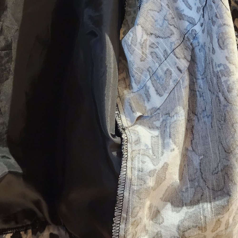 Denim Snow Leopard Open Front Jacket 4x - Picture 5 of 13
